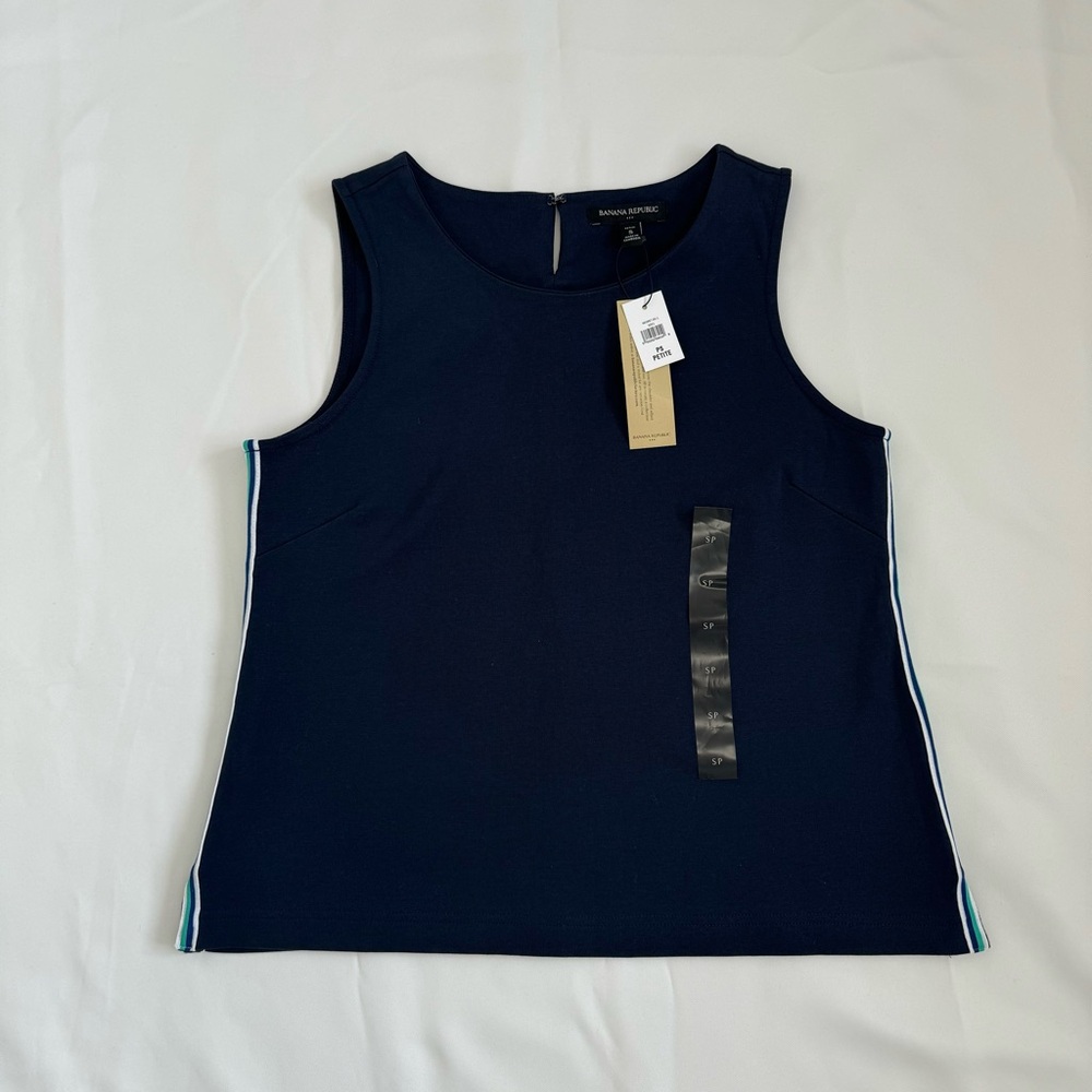 Navy Sleeveless Shell Top
